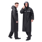 Wholesale Black Oxford Cloth One-Piece Adult Long Windbreaker Waterproof Windproof Split Raincoat Custom Logo Work Polyester