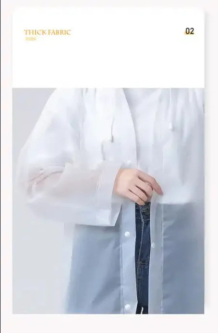 Rain Poncho Waterproof Hooded Long Clear Raincoat for Adults Men and Women Rainwear Reusable EVA Unisex Camping Outdoor Event