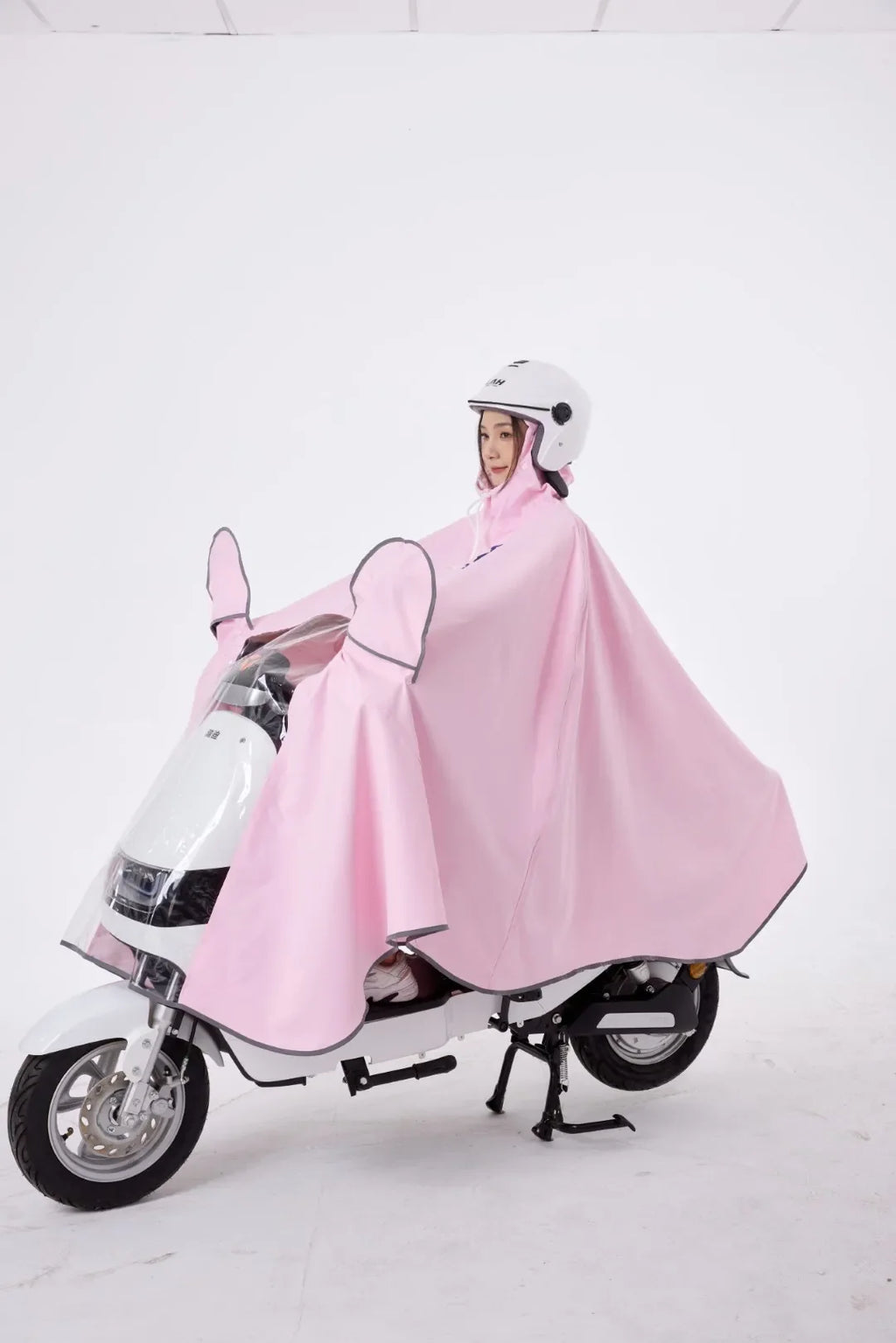 Modern Design Adult Ladies and Girls EVA Long Raincoat Backpack Waterproof Windproof for Outdoor Electric Bicycle