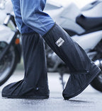 PVC Mid-Calf Rain Boots Waterproof Warm Reusable Rubber Autumn Motorcycle Riding Recyclable PVC Shoe Cover Protector LED Light