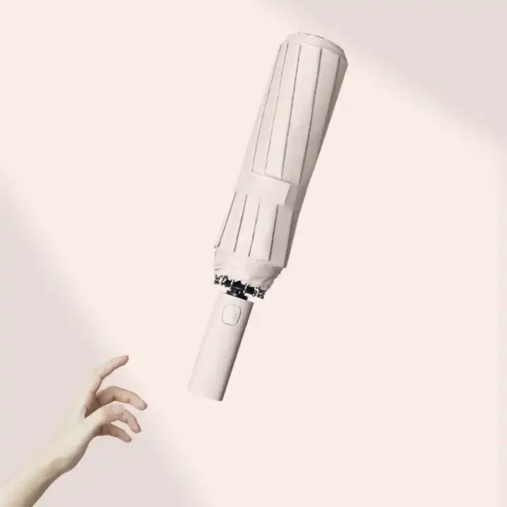 Compact Travel Folding Umbrella Windproof Rainproof Auto Open/Close Anti-UV Plastic Handle Manual Control Pongee Big Travel