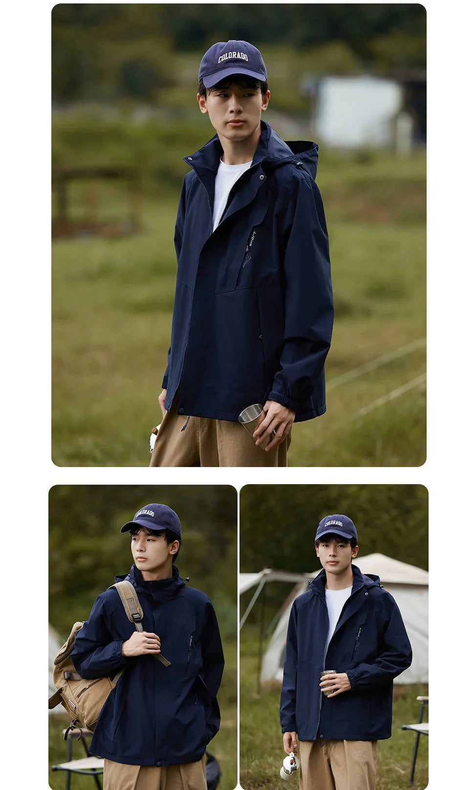 Jacket for Men and Women Outdoor Three in One Jacket for Couples Climbing Mountains, New Windproof Mountaineering Clothes