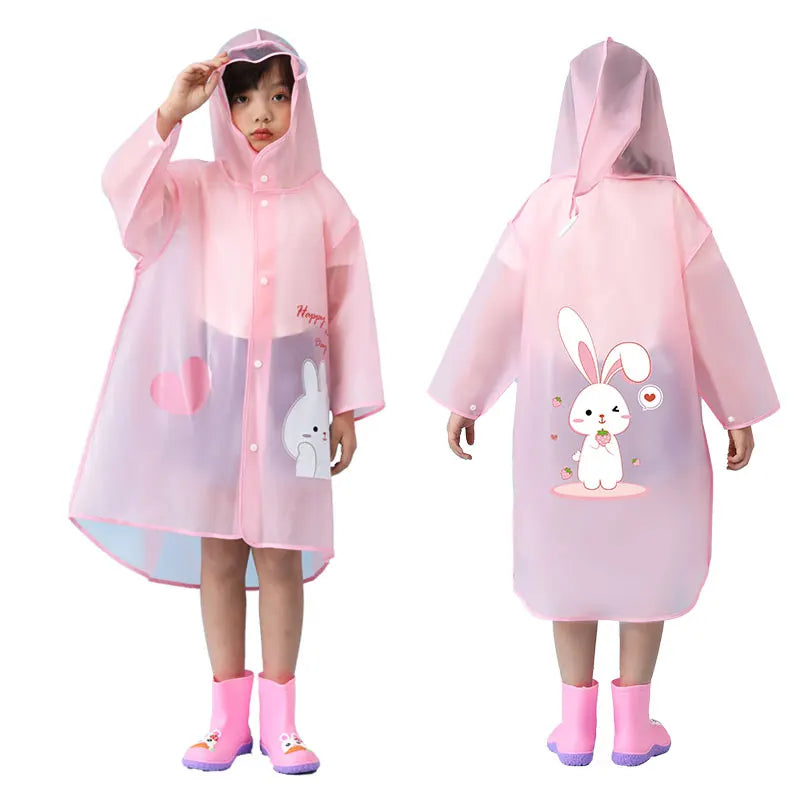 Factory Direct High Quality EVA Waterproof Kids Poncho Hot Sell Cartoon Raincoat for School Children