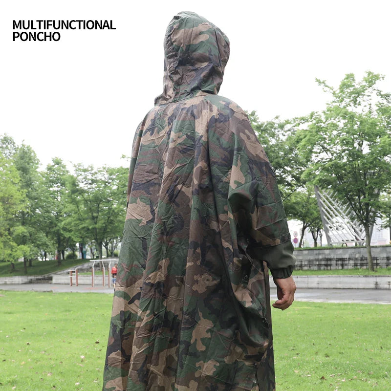 Fashion Waterproof  Full-Printed Three-in-One Variable Canopy Adults Travel Hiking Single-Person Rainwear Custom  Logo Raincoat Secondary image