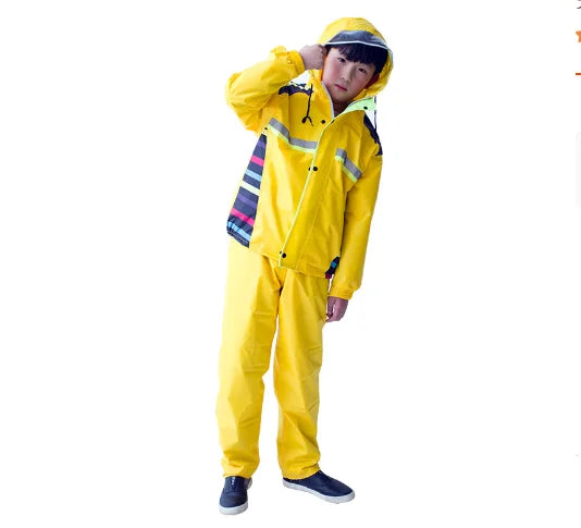 Children's Split Raincoat and Rain Pants Set, Double-layer Waterproof, Student Cycling, Hiking, Outdoor Rain protection
