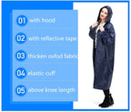 Custom PU Adults Long Rain Coat Windcheater Windbreaker Outerwear Waterproof Oxford Rain Poncho Outdoor Activity Hiking Logo