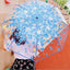 Celebrities' Choice Automatic Folded Bubble Canopy Clear Umbrella for Children Pongee Fabric Sunshade for Travel