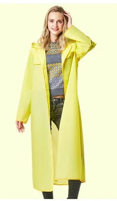 Unisex EVA Rain Poncho Adults Customizable XXL Long Cape Colorful Hem Waterproof Rain Jacket Outdoor Hiking Travel Logo