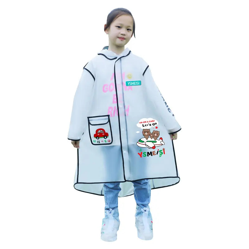 Custom Eco-Friendly Kids Raincoat Durable PVC Material Waterproof Rainwear Logo Print Windproof XXL Rain-proof Pants Walking