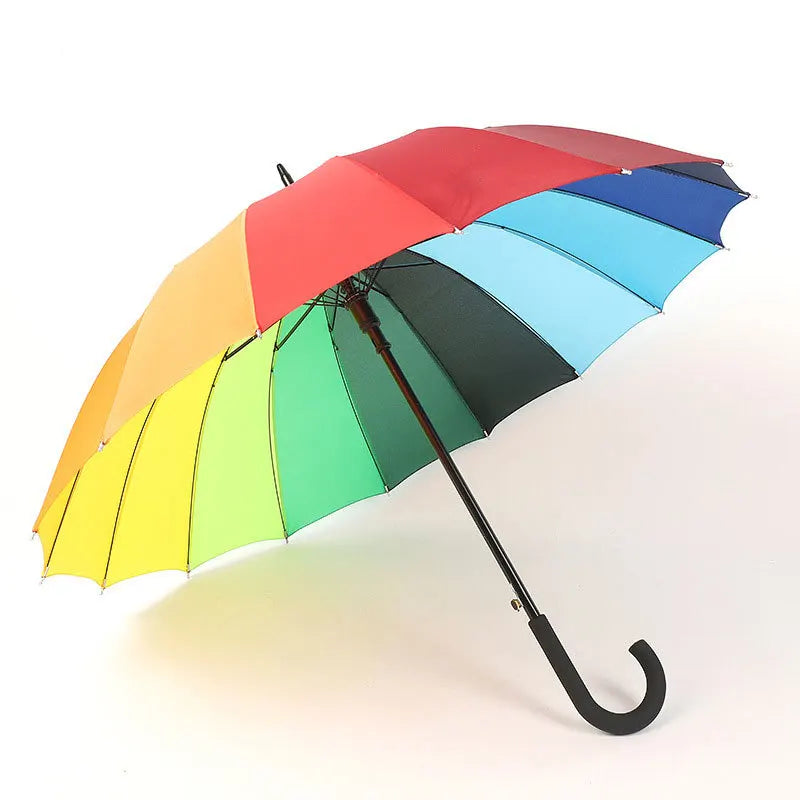Factory Price Gay Pride rainbow Umbrella  Rainbow Canopy 16 Ribs Travel Waterproof Windproof rainbow Umbrella
