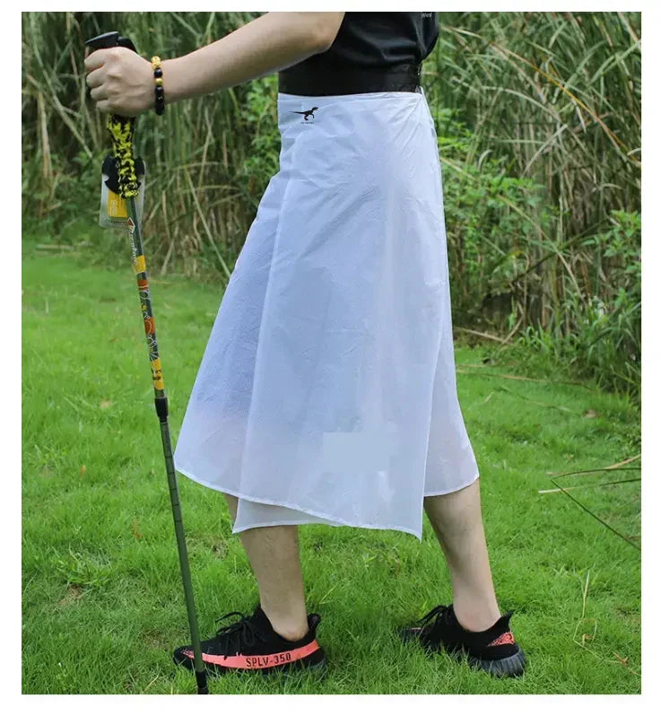 Ultra Light Waterproof Kilt Rain Pants With Logo Decoration Outdoor Reusable Skirt for Hiking Packable With One Pocket