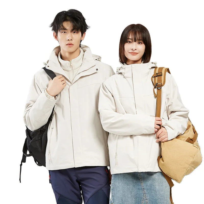 DuPont  3 in 1 Storm Jacket Men's Jacket Women's Waterproof Jacket Warm Outdoor Work Clothes Custom logo Rain Coat Main image