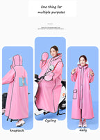 Adult Raincoat Full Body Rainstorm Proof Men's and Women's Lengthened Thickened Single Rider Hiking Poncho