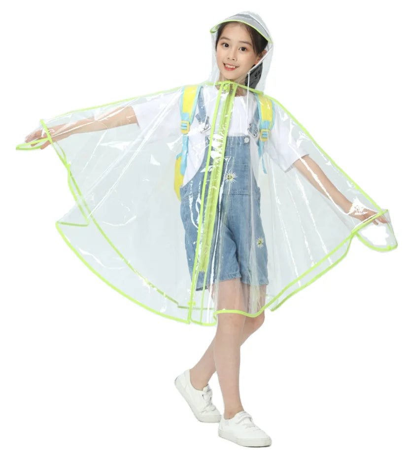 Fashion Transparent Kids Raincoat With Zipper Waterproof Cardigan for Primary Secondary School for Rainy Days Made EVA Children Main image
