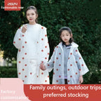 EVA Thickened Fashionable Full-length Printed Raincoat for Adults and Children, Parent-child Hiking