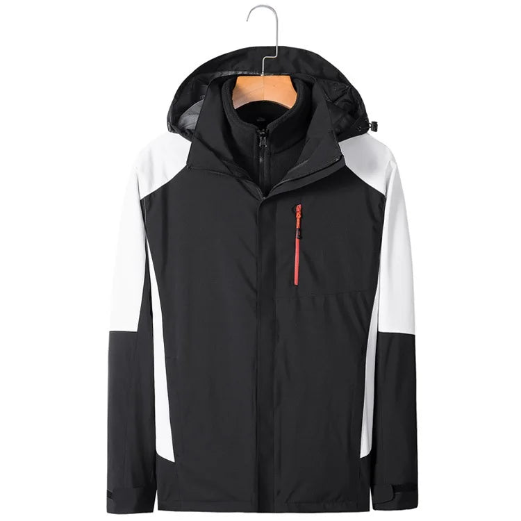 Outdoor Work Clothes Women Men Waterproof Breathable Two-Piece Set Three-in-One Winter Ski Suit Warm Layer Rain Jackets Raincoat