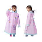 High Quality Eva Children's  Cartoon Waterproof Raincoat  Poncho Student Rainwear Outdoor Schoolbag for Kids Girls Wholesale