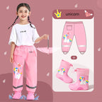 Unisex Children's Dinosaur Print Raincoat and Pants Waterproof Plastic Durable for Camping and Fishing With Custom Logo