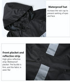 Black Double-layer Polyester Pongee Textile Full Body Rainstorm Proof Takeaway Duty Fishing Cycling Split Raincoat Suit