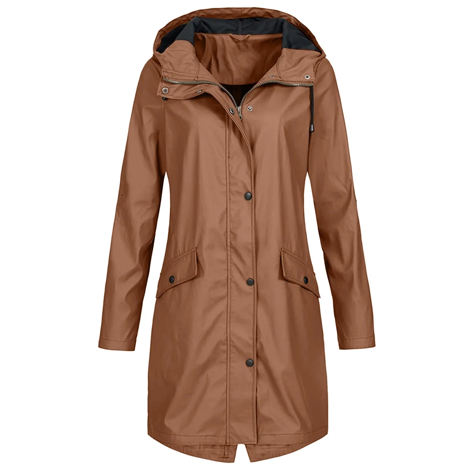 Women's Long Hooded Rain Jacket Outdoor Raincoat Windbreaker Raincoat Waterproof Main image