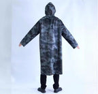 Fashionable One-piece Waterproof Camouflage Long Raincoat With Double Plackets and Buttons 0.28mm PVC