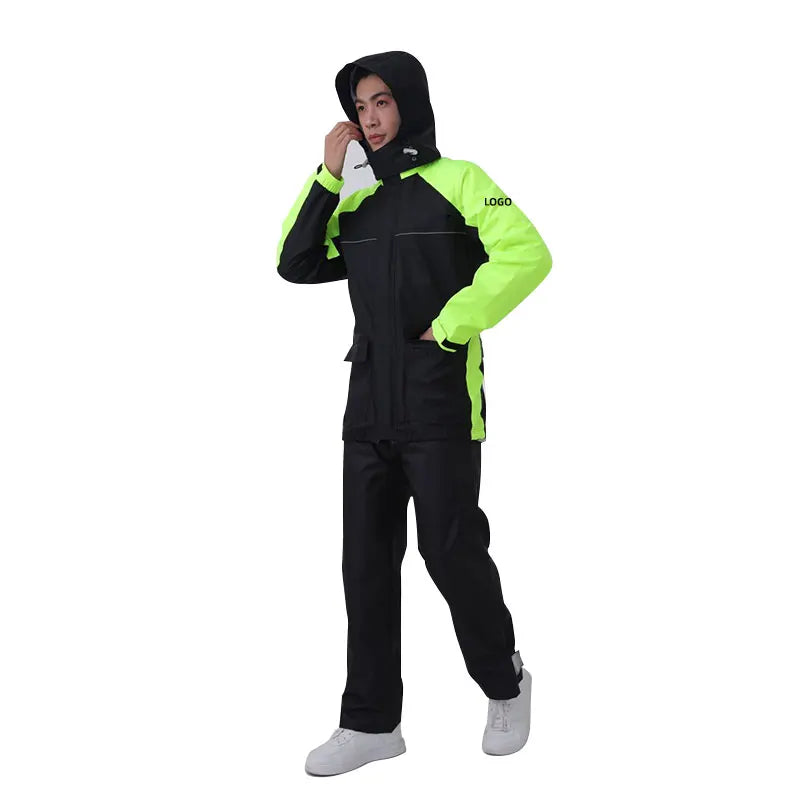 Hot Sale Custom Eco-friendly Lightweight Polyester Rain Jacket Adults Waterproof Motorcycle Suit Outdoor Sports-Climbing Hiking