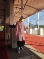 South Korea Fashion Trench Coat Custom Long Pink Waterproof Rain Poncho Breathable Lightweight Design High Windbreak Travel