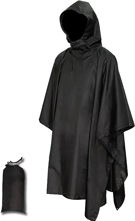 Adult PVC Rain Poncho Windproof Long Jacket Waterproof Rain Gear Hiking Emergency Camping Available XL XXL XXXL Logo