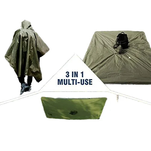 Portable Lightweight Single-Person Rainwear Waterproof Polyester Rain Poncho Adults Reusable Raincoat Camping Outdoor Activities