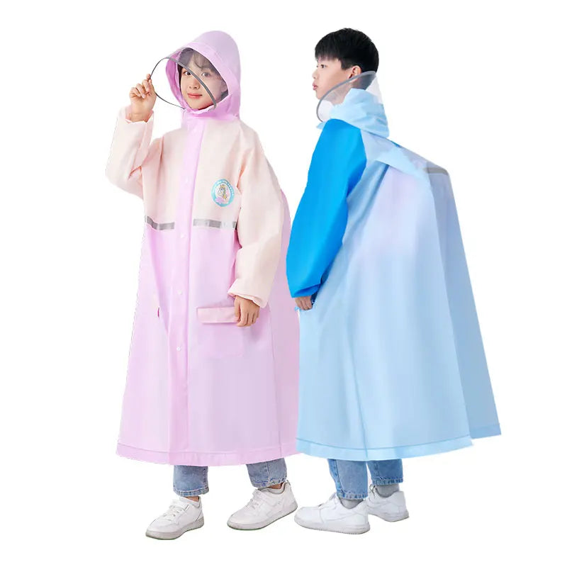 High Quality Custom-Made Children's Raincoats Reusable Eco-Friendly EVA Girls' School Hiking Raincoat Sets Inspired Cartoons Main image