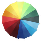 Super Strong 27''x16k Golf Umbrella Waterproof Windproof Business Style Rainbow Print Plastic Fabric for Rain Gifts