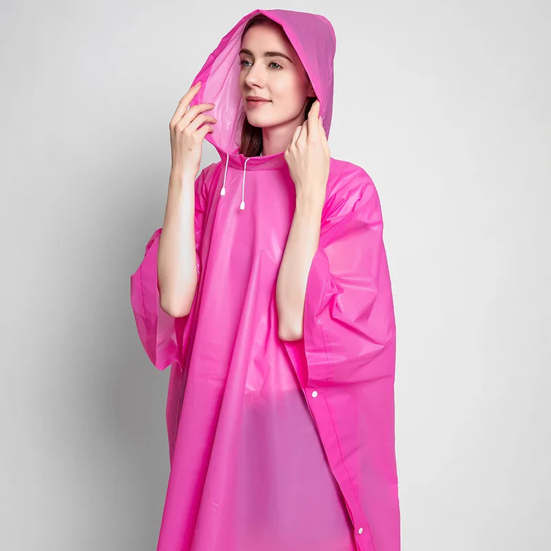 High Quality EVA Reusable Raincoat Emergency Rain Gear Jacket PEVA Adults Rain Poncho With Hood  Rain Jacket for Travel Hiking Secondary image