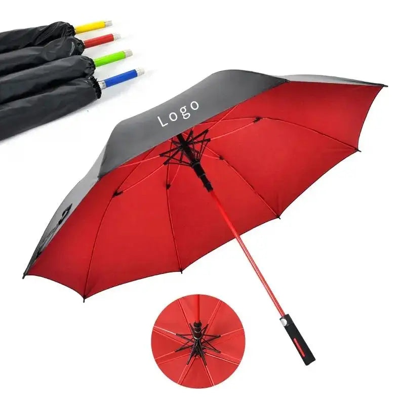 High-End Windproof Fabric Golf Umbrella Double Layer Unique Colors Travel Business Promotion Advertise Straight Rain Umbrella