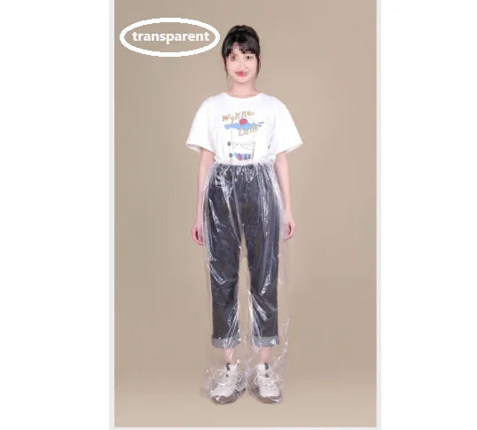 Amusement Park Outdoor Travel Portable Foot Bag Thickened Wear Resistant Sealing Foot Long Rainpants