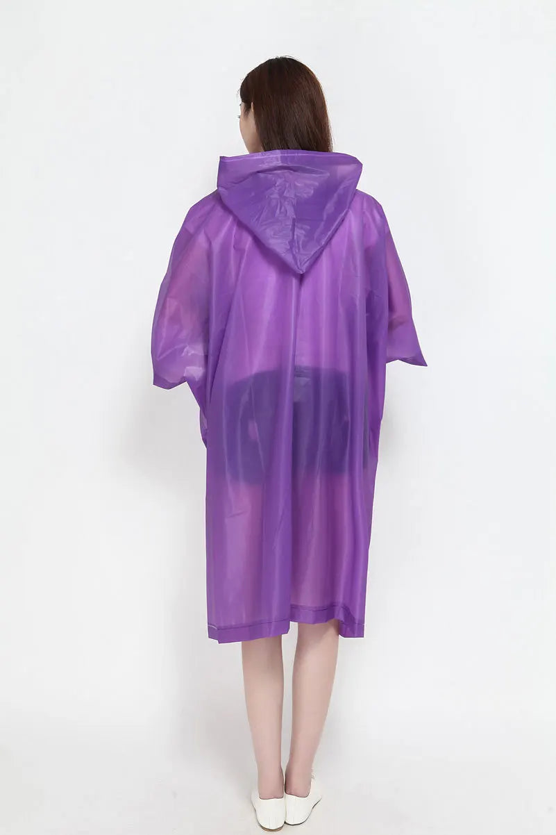 EVA Adult Waterproof Rain Jacket for Women Custom Logo Windproof Raincoat With One Pocket Poncho Style