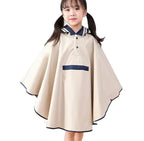 Children's Raincoat, Boys and Girls, With Backpack Space, Long Children's Fashionable Cape and Poncho