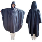 Custom Designed Waterproof Breathable Polyester Rain Cape  Hood Motorcycle Raincoat Folded In's Own Pocket
