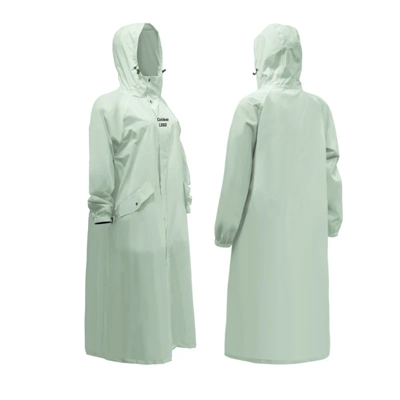 Senior Casual Trench Raincoat Waterproof Loose Knee-Length French Bat Sleeve Design Waterproof Poncho Rain Wear
