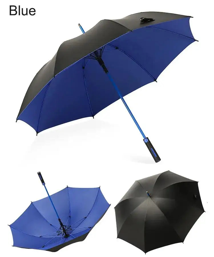 High-End Windproof Fabric Golf Umbrella Double Layer Unique Colors Travel Business Promotion Advertise Straight Rain Umbrella