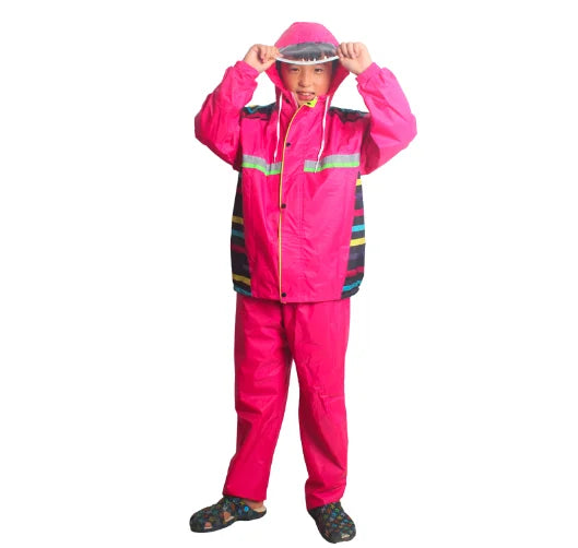 Children's Split Raincoat and Rain Pants Set, Double-layer Waterproof, Student Cycling, Hiking, Outdoor Rain protection