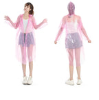 Hot Sale Disposable PE Rain Poncho Emergency Waterproof Raincoat With Drawing String and Snap Button Design for Hiking