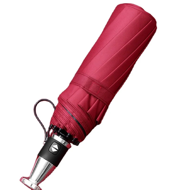 Wholesale Custom 3-Fold Luxury Branded Umbrella High Quality Super Strong Windproof With 10 Ribs UV Printing New Design Sunshade