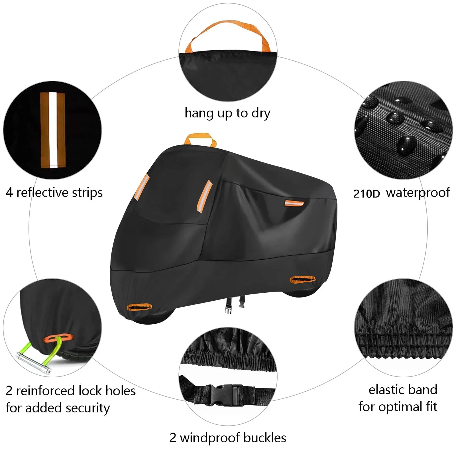 High Quality EVA Waterproof Motorcycle Cover Outdoor Motorbike Cover With Lock for Hiking Bicycle Cover