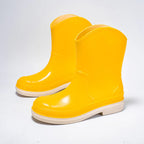 Fashionable Unisex Rain Boots Mid-Calf PVC Waterproof Cover Anti-Slip Light Weight Rubber Insole Reusable Rain Gear Outdoor Use