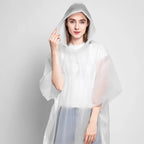 High Quality EVA Reusable Raincoat Emergency Rain Gear Jacket PEVA Adults Rain Poncho With Hood  Rain Jacket for Travel Hiking