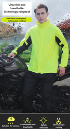 Men's Motorcycle Suit Ultra-thin Breathable Motorcycle Cycling Suit Full Body Rainstorm Proof Split Raincoat With logo