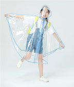 Fashion Transparent Kids Raincoat With Zipper Waterproof Cardigan for Primary Secondary School for Rainy Days Made EVA Children