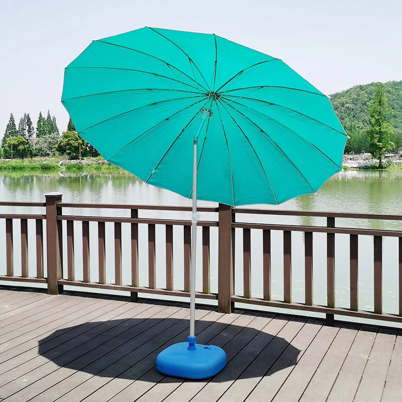 Portable 16-Bone Fiber Large Garden Umbrella Outdoor Beach Sunshade With Windproof & Waterproof Function Fabric Material Secondary image