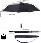 34 Inch Windproof Automatic Golf Umbrella Large Size Square With Vented Stick Sturdy and Hanging Design for Adults Man Woman