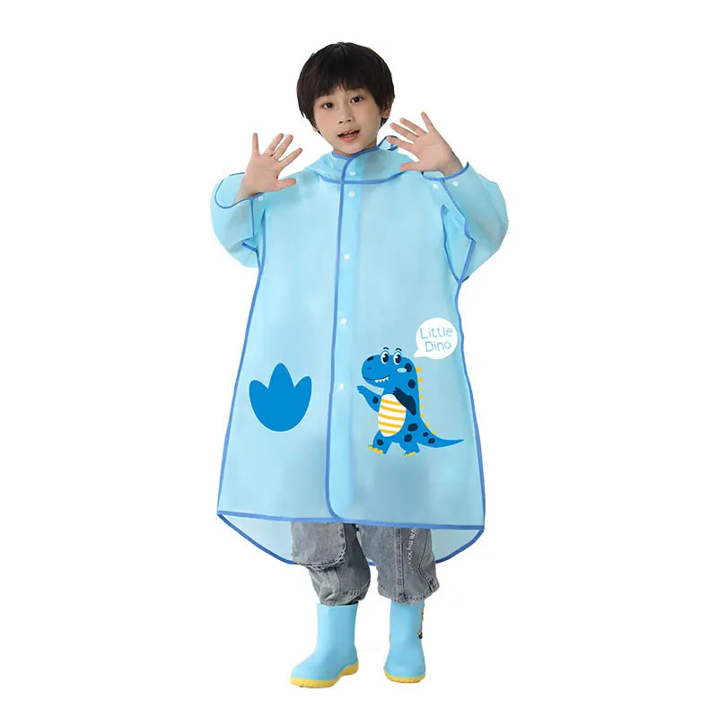 Factory  High Quality Thickened EVA Waterproof Kids Poncho Cartoon Rain Coat for School Children